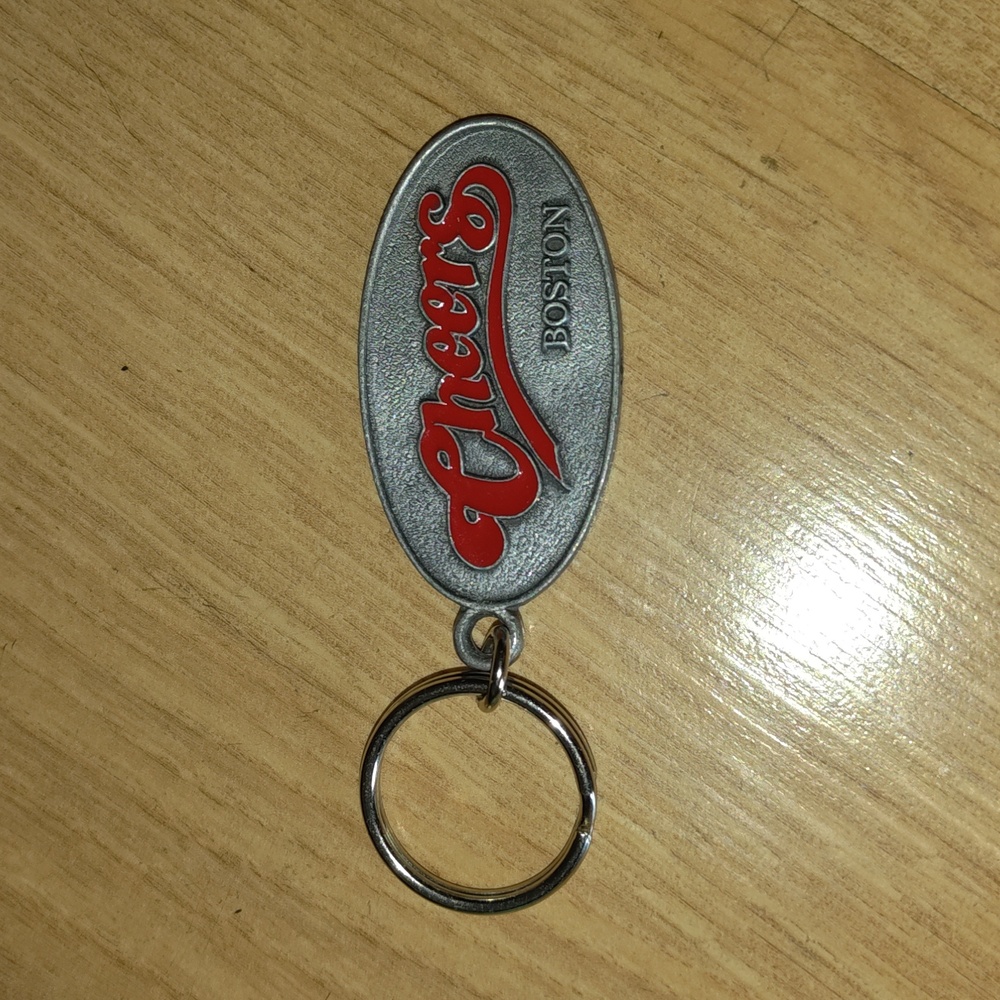 Vintage 1998 Cheers Boston Pub Bar oval Souvenir Metal Keychain